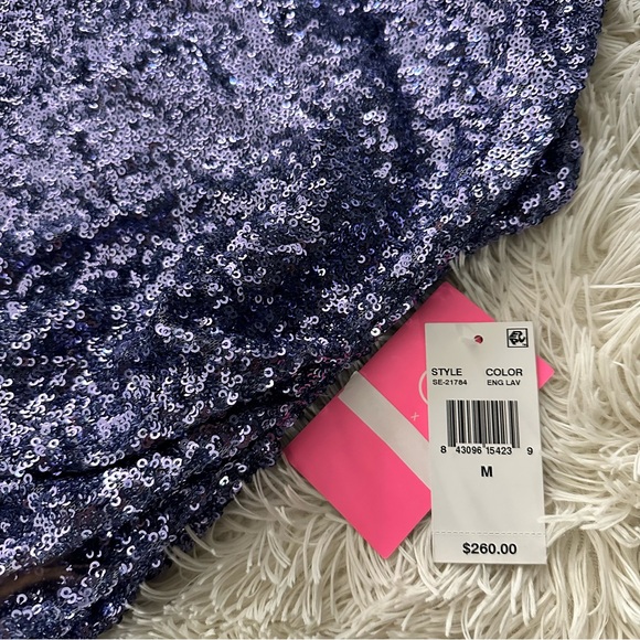 Amanda Uprichard Samba Sequin Halter Midi Dress Gown Medium - Picture 8 of 15